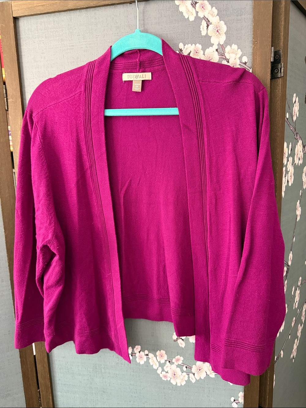 Roz & Ali Fuchsia Open-Front Cardigan/Shrug